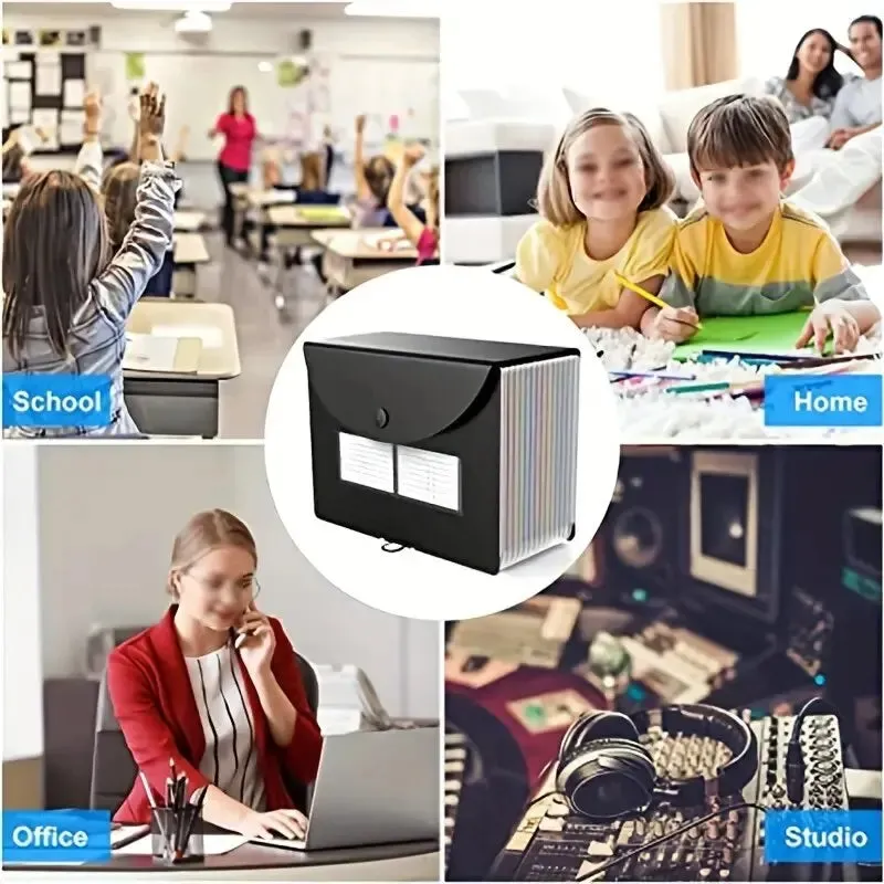 12 Pocket A4 Expanding File Folder Large Capacity Portable Filing Organizer for Classroom and Office