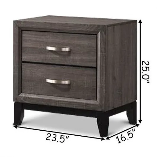 2 Drawers Storage Nightstand Sofa Side End Table