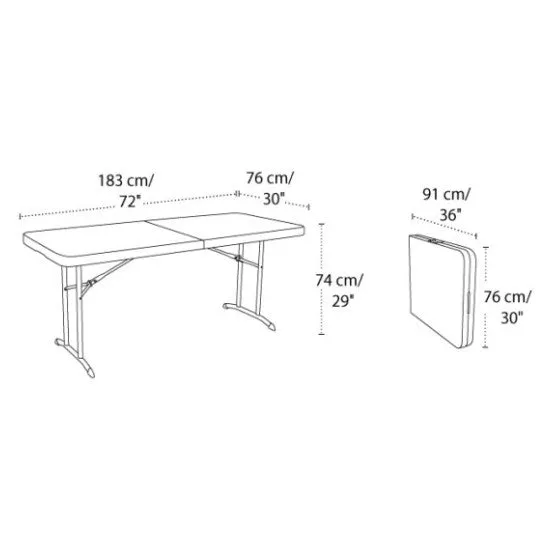 6 Seater Folding Rectangular Trestle Table - Heavy Duty 13KG