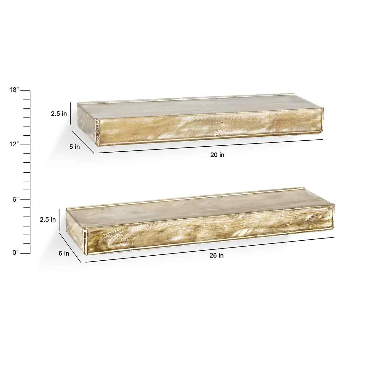 Ashton Distress White Wall Shelf