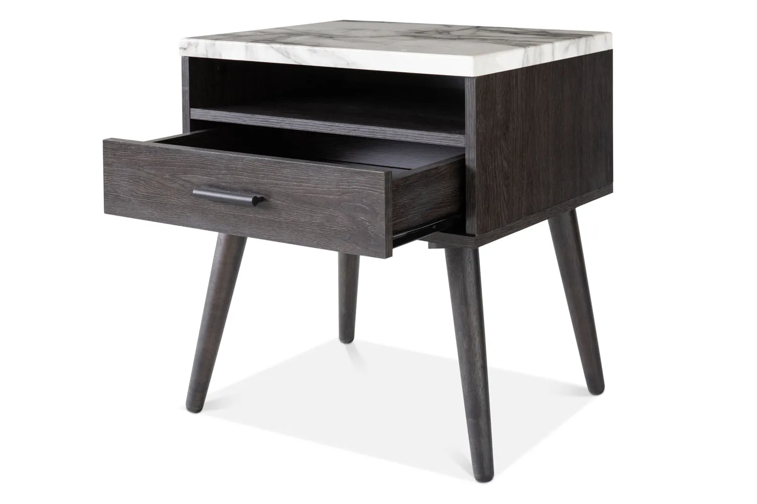 Aspen Bedside Locker | Marble Effect Top | 1 Drawer