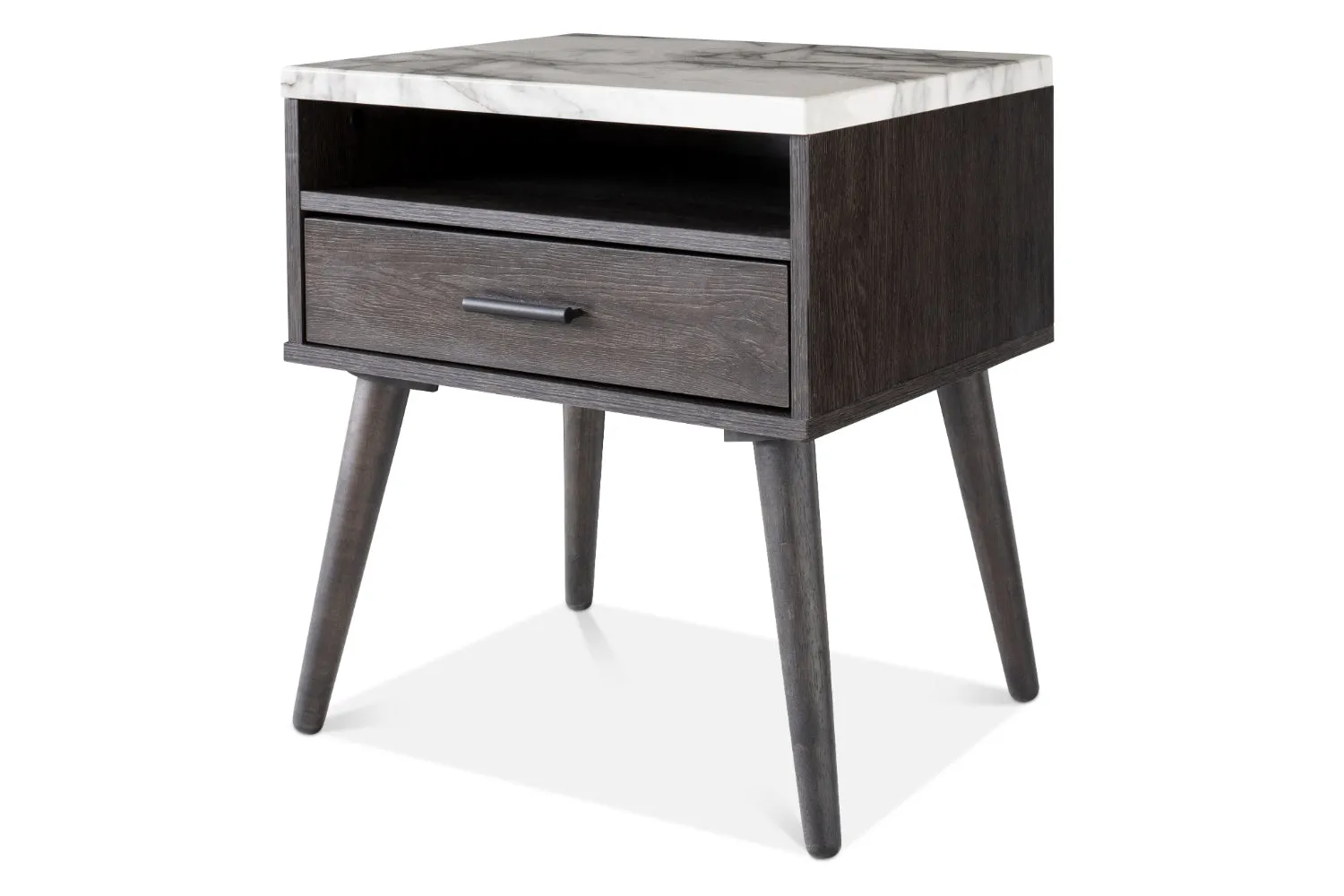 Aspen Bedside Locker | Marble Effect Top | 1 Drawer