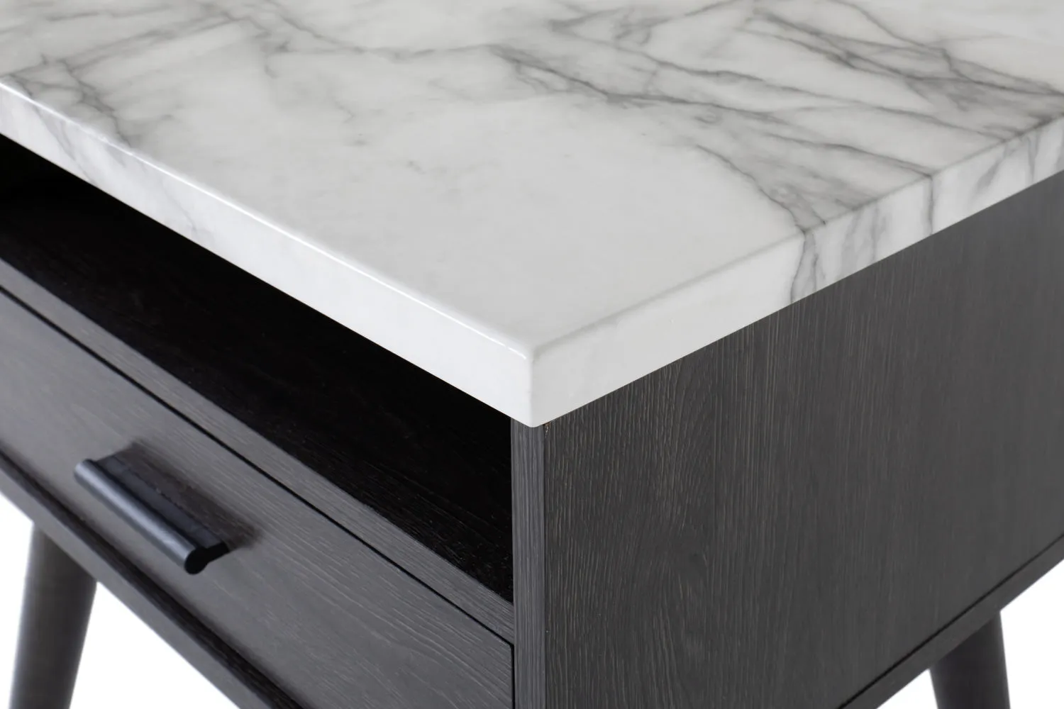 Aspen Bedside Locker | Marble Effect Top | 1 Drawer