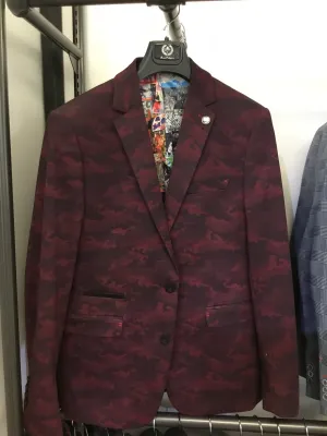 Au Noir MURPHY Stretch Blazer Burgundy