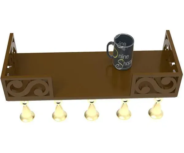 Bell Floating Wall Shelf (Brown)