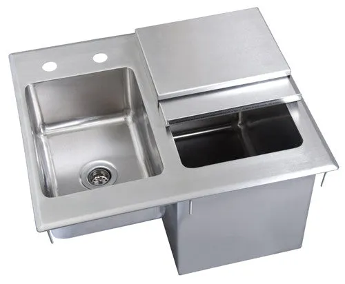 BK Resources BK-DIBHL-2118 21"W x 18"D x 12"D Drop-In Ice Bin - with Sink