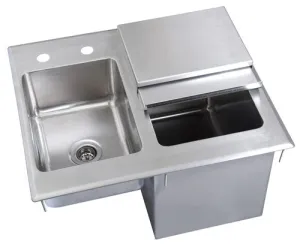 BK Resources BK-DIBHL-2118 21"W x 18"D x 12"D Drop-In Ice Bin - with Sink