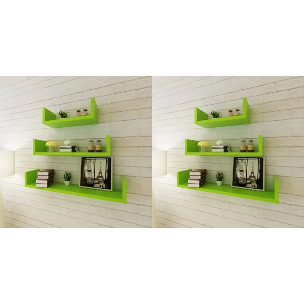 Black Wall Shelves Set of 6