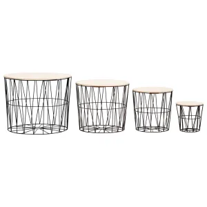 Coffee Table 4 pcs Black