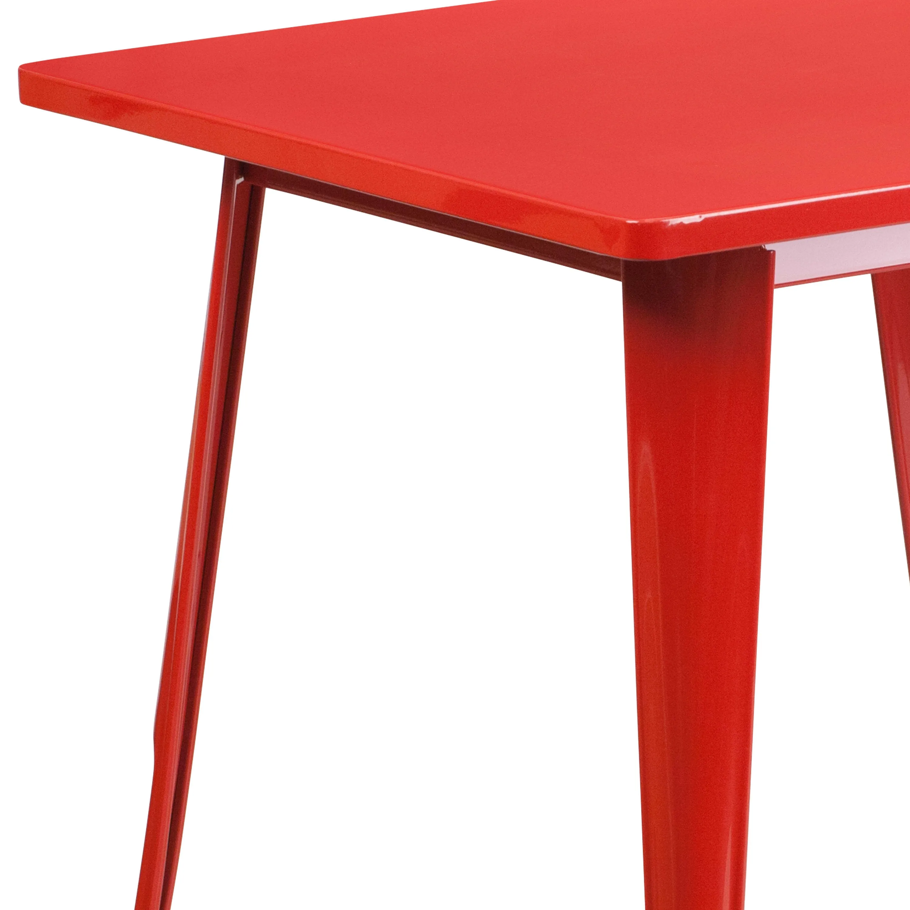 Commercial Grade 31.5" Square Metal Indoor-Outdoor Table