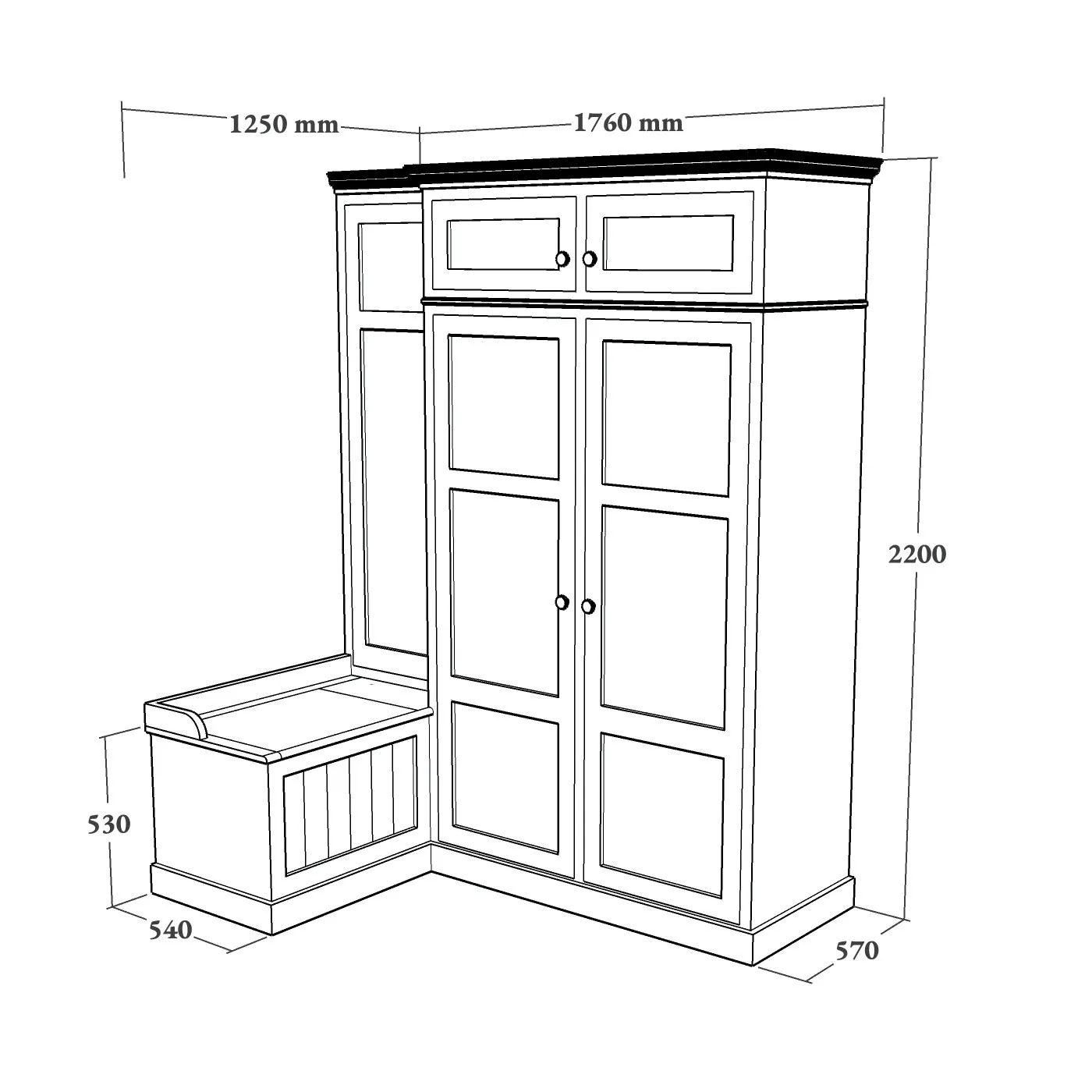 Corner Cloakroom Unit