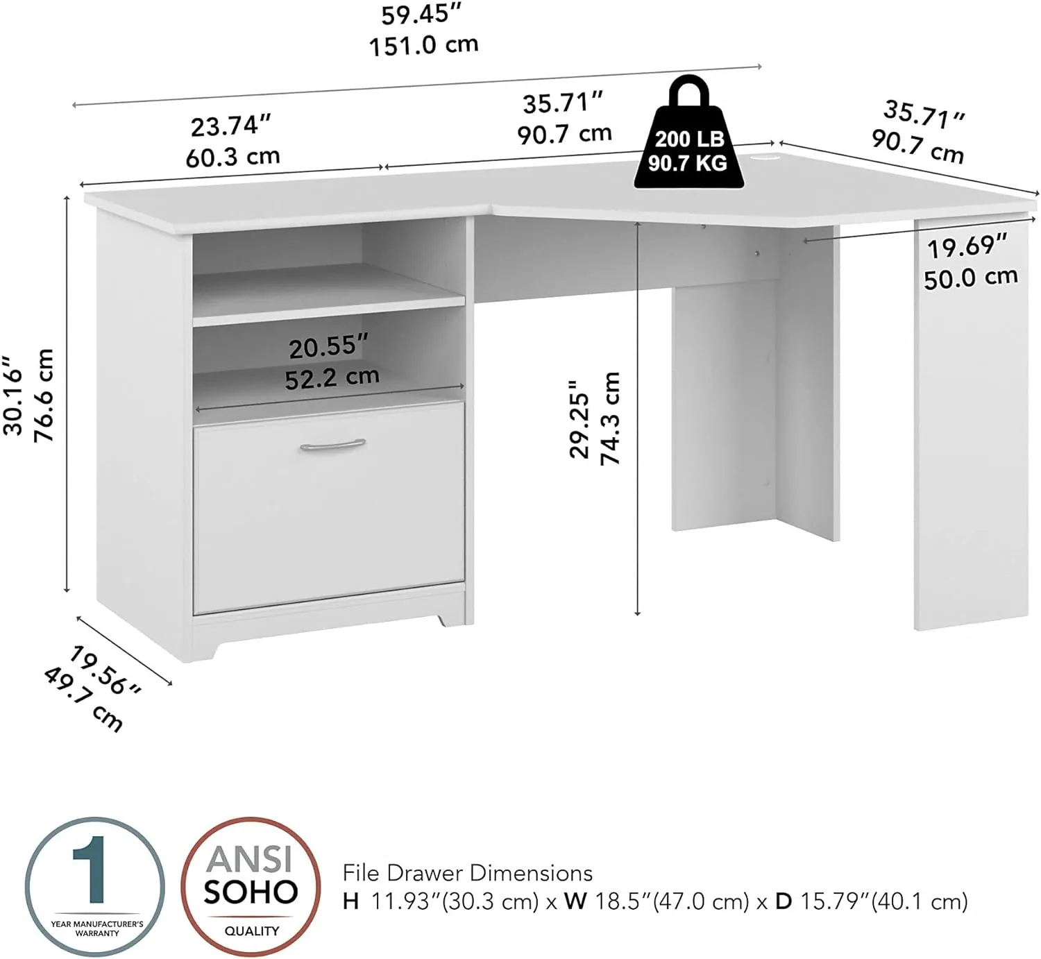 Corner Desk with Storage Boasts