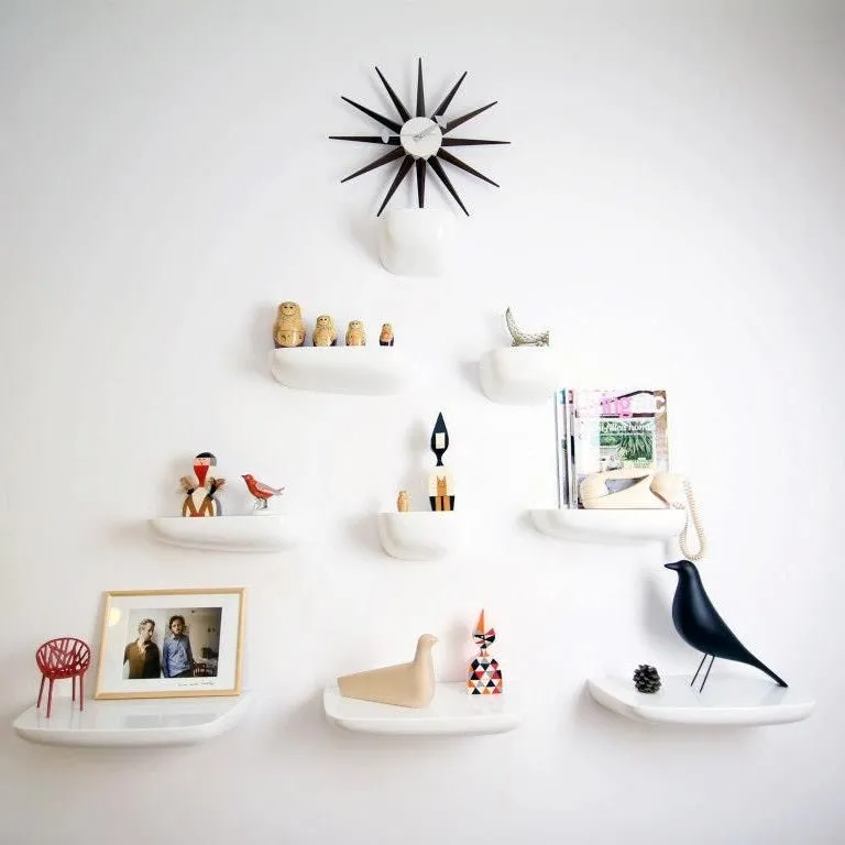 Corniches Wall Shelves, White Gloss