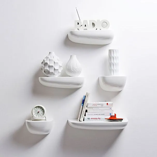 Corniches Wall Shelves, White Gloss