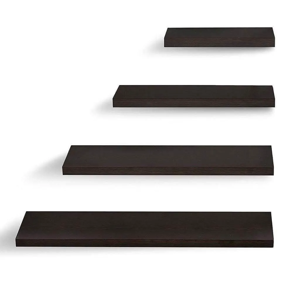 Delta S1 Decor Wall Shelf Racks, Set of 4, Wenge