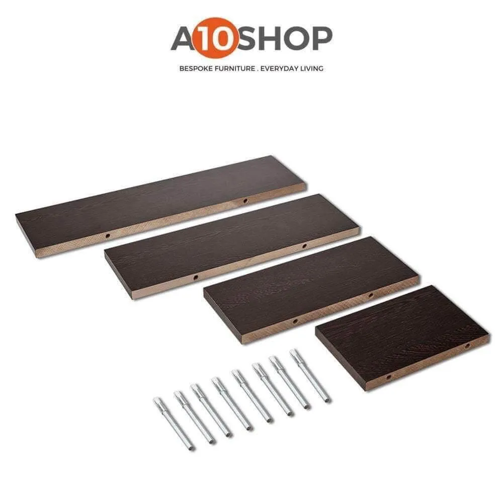 Delta S1 Decor Wall Shelf Racks, Set of 4, Wenge
