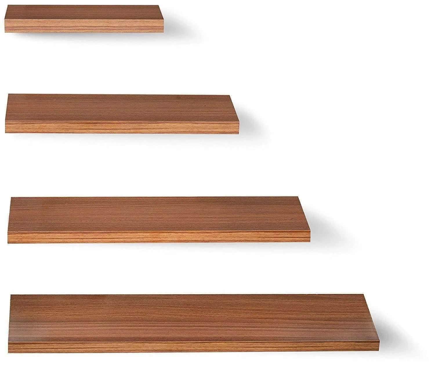Delta S1 Home Decor Wall Shelves, Set of 4, Walnut