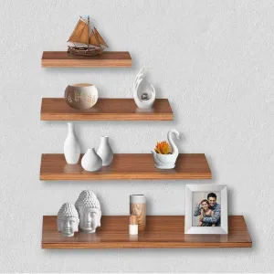 Delta S1 Home Decor Wall Shelves, Set of 4, Walnut