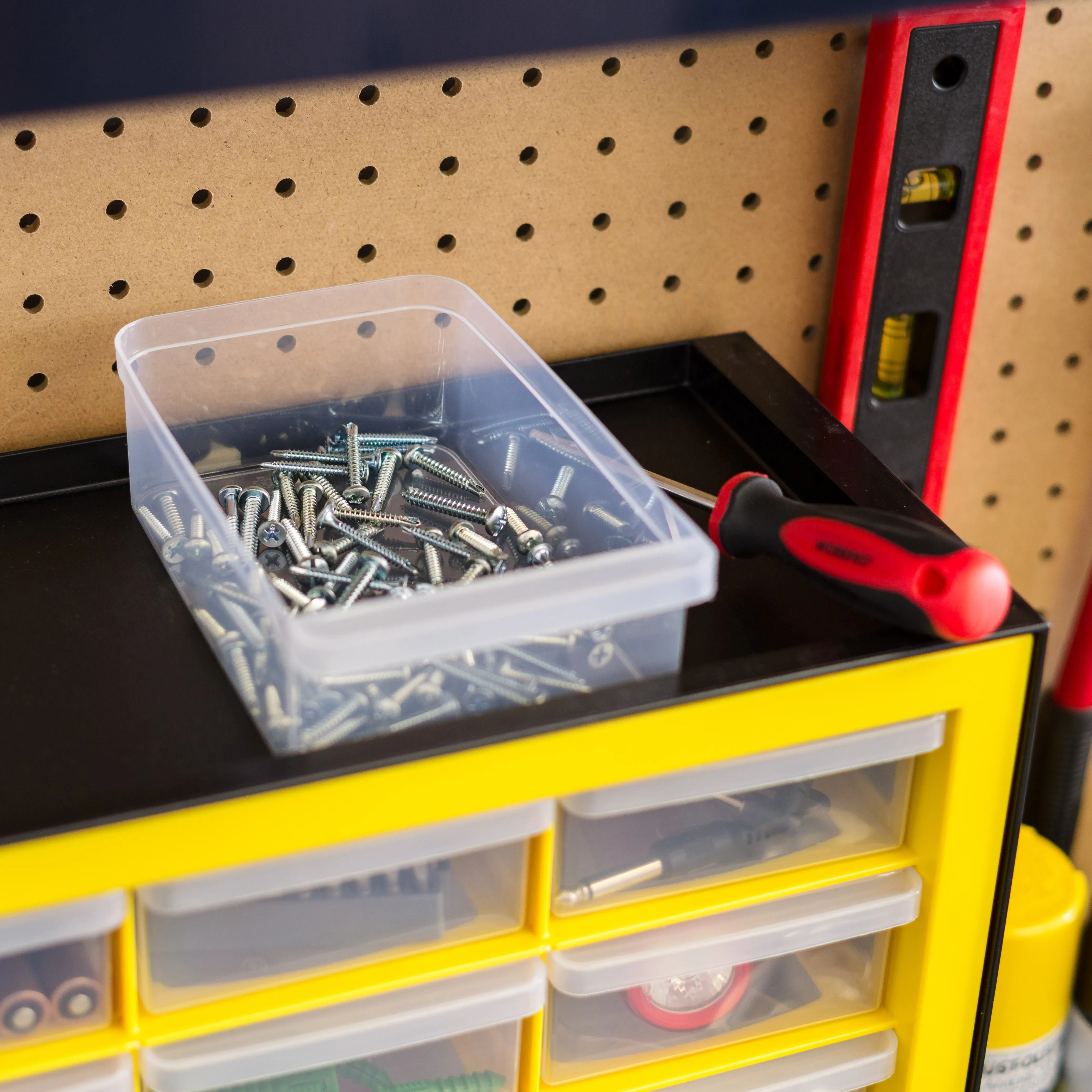 Drawer Parts Cabinet, Black/Yellow