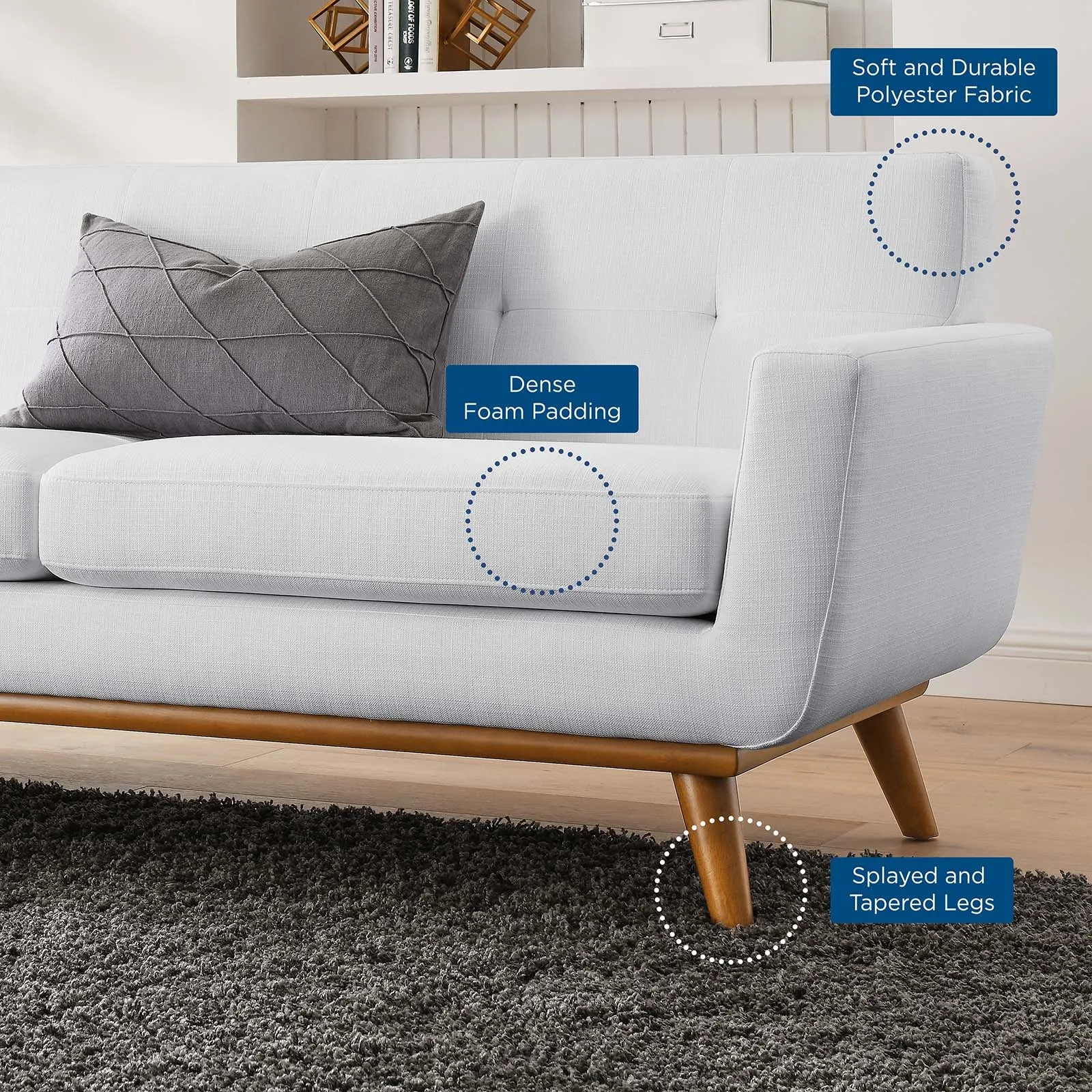 Engage L-Shaped Upholstered Fabric Sectional Sofa