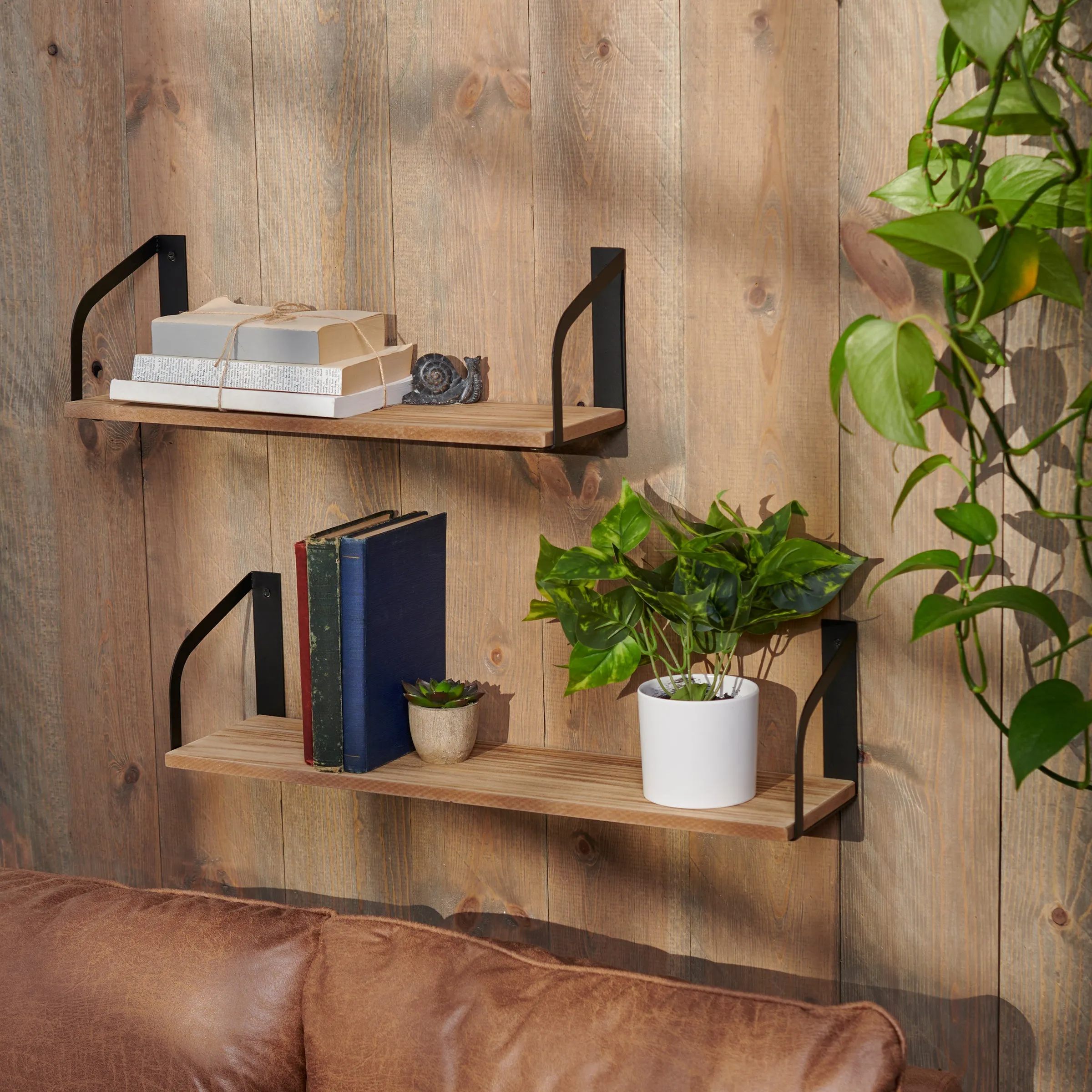 Floating Wooden Shelf Set