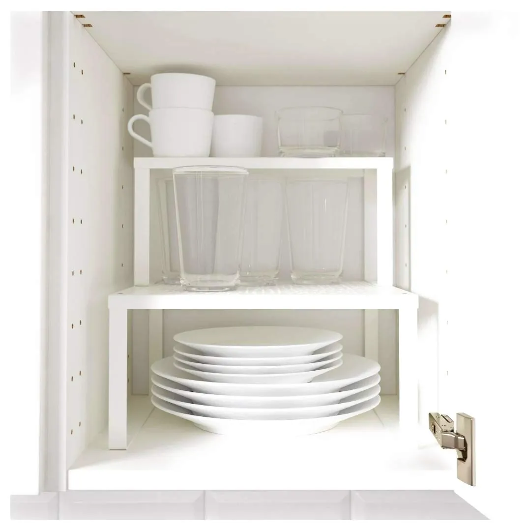 Ikea Alloy Steel Cupboard Cabinet Shelf Insert (White, 32x28x16 cm), Tiered Shelf