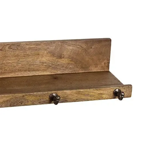 Jamie Camel Wall Shelf with Hooks