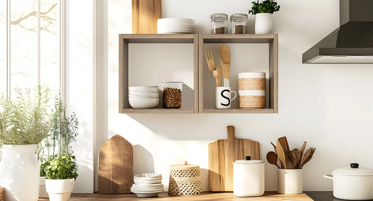 KABOON Floating Shelves Cube--Eucalyptus