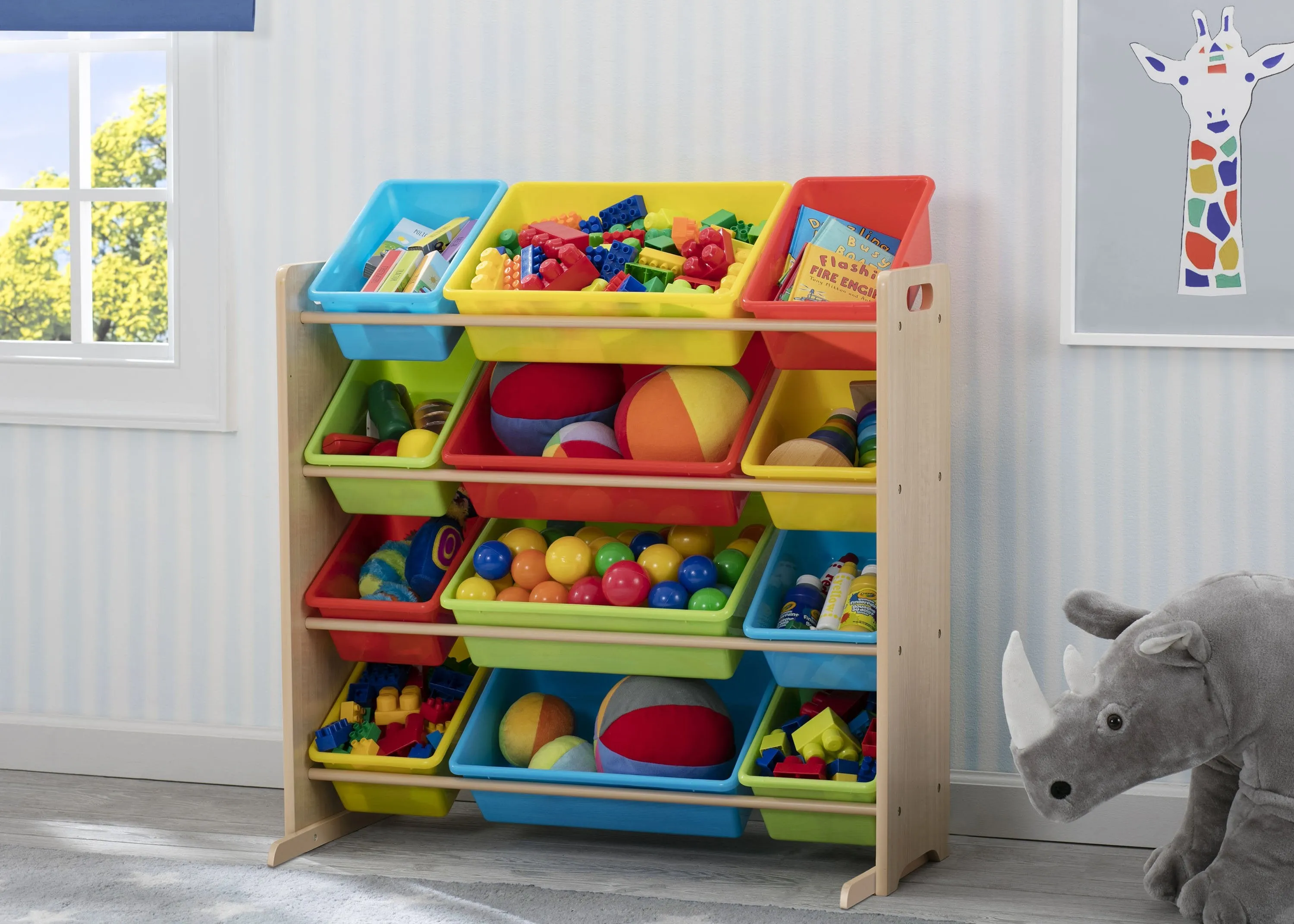 Kids Toy Storage Organizer with 12 Plastic Bins