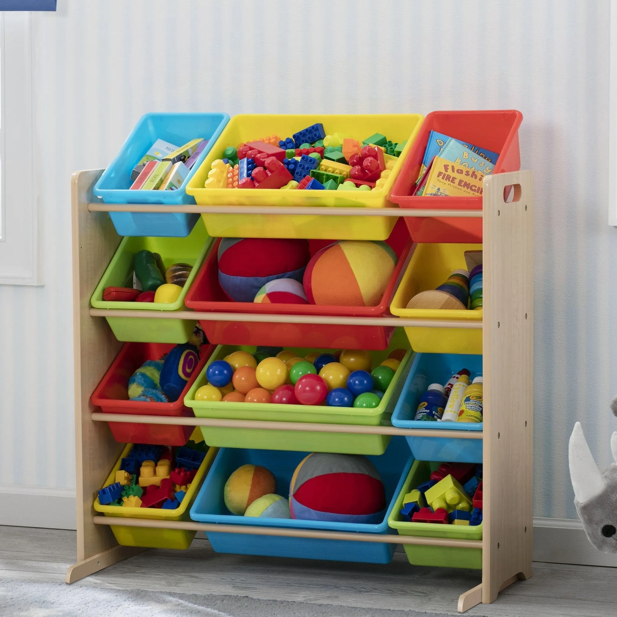 Kids Toy Storage Organizer with 12 Plastic Bins
