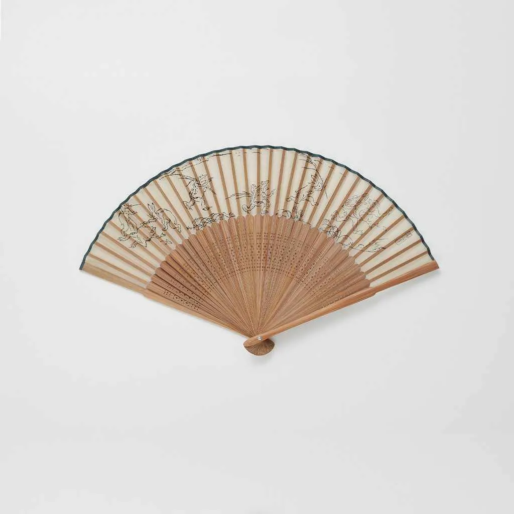 MEN'S SILK FAN BIRD AND BEAST CARICATURE [HAND FAN]