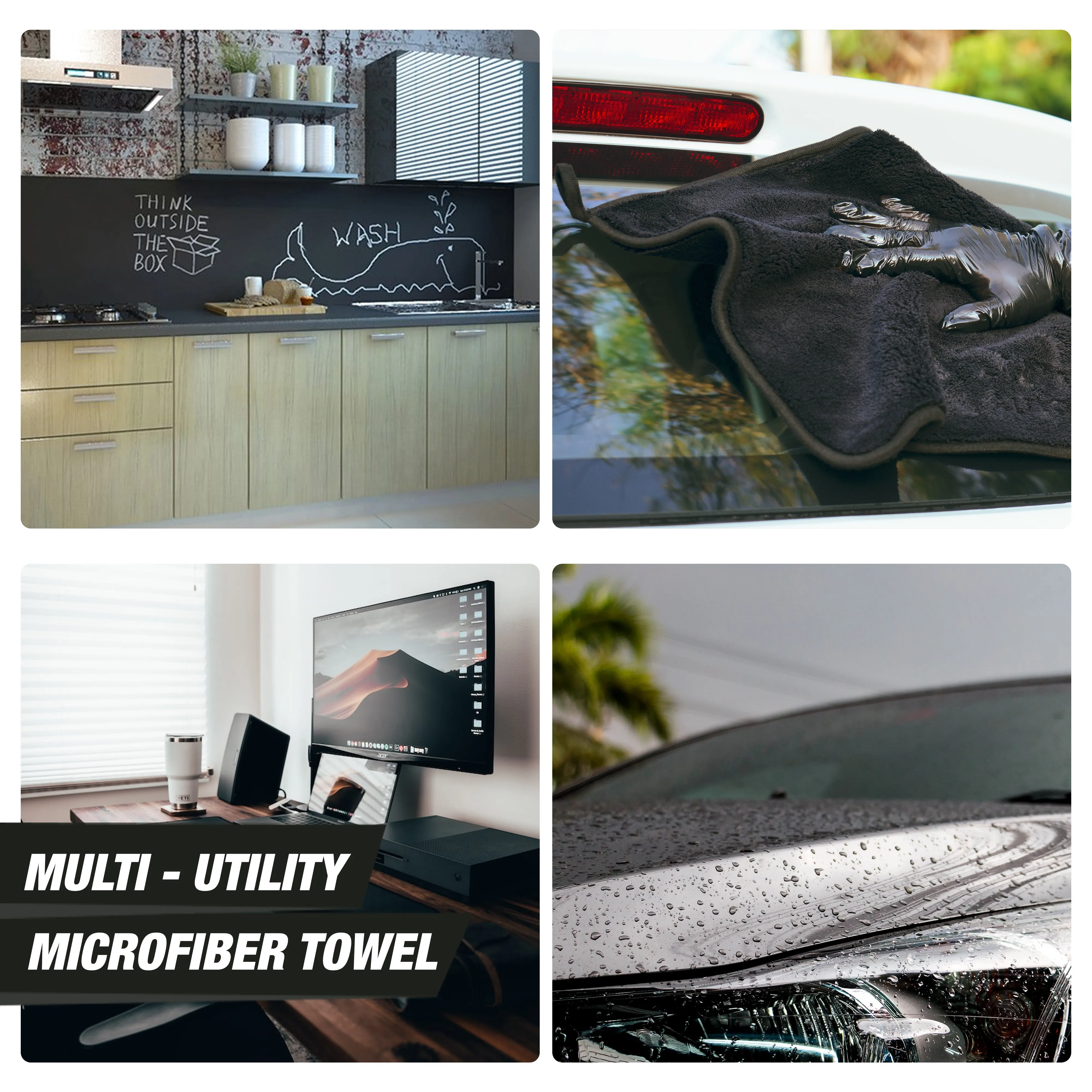 Microfiber Car Cleaning Cloth | 1200GSM Extra Large 40x80cm| Microfiber Cloth for Car and Bike | Grey, Soft, Super Water Absorbent  Ideal for Car and Bike Drying and Washing