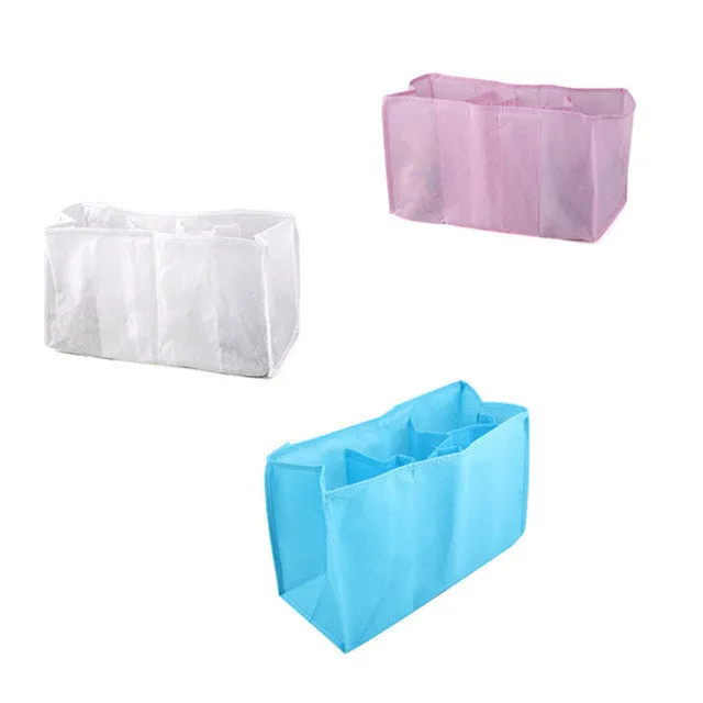 Nappy Organizer Food Storage Bags Inner Separate Containers Travel Non-woven Baby Diaper Storage 32*14*20cm