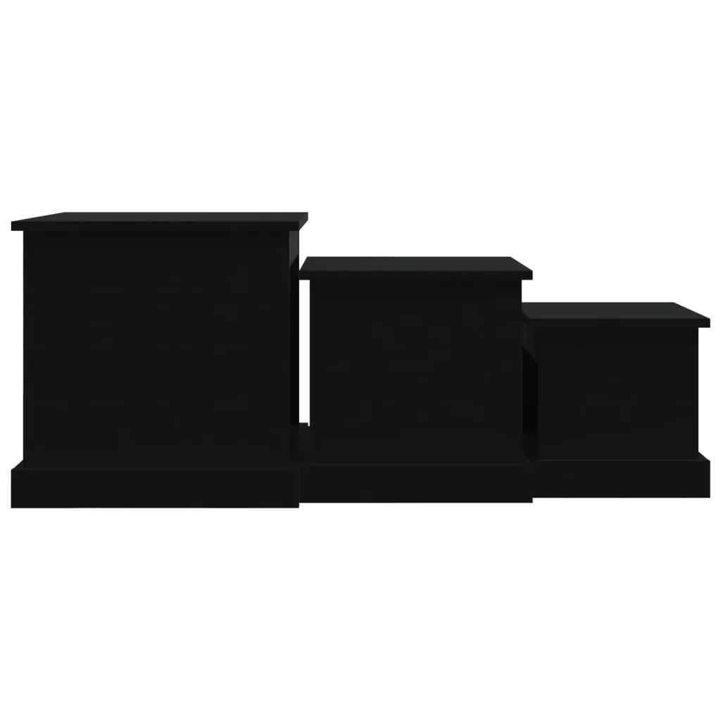 Nesting Tables 3 pcs Black Engineered Wood
