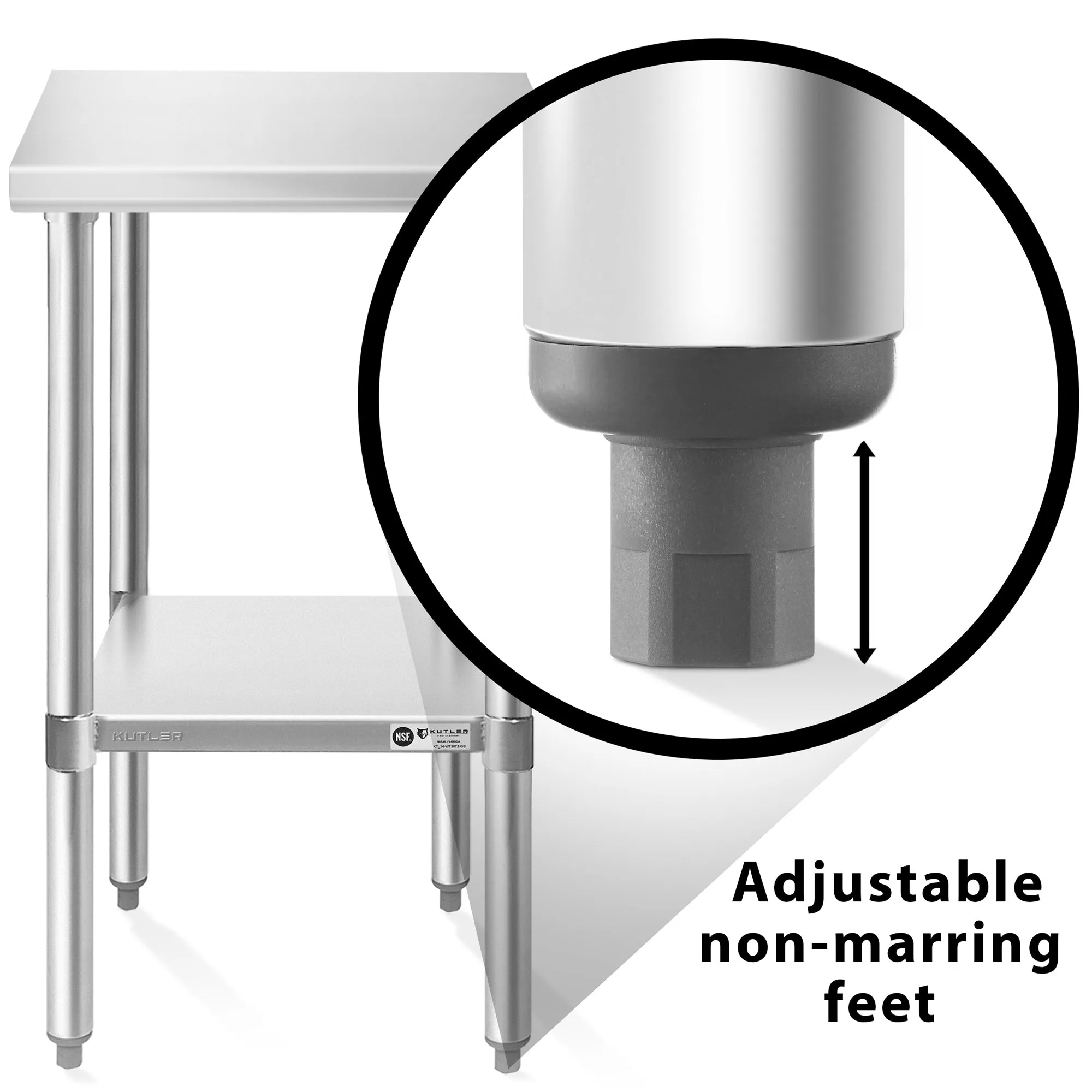 NSF Commercial Stainless Steel Table for Kitchen Prep & Work