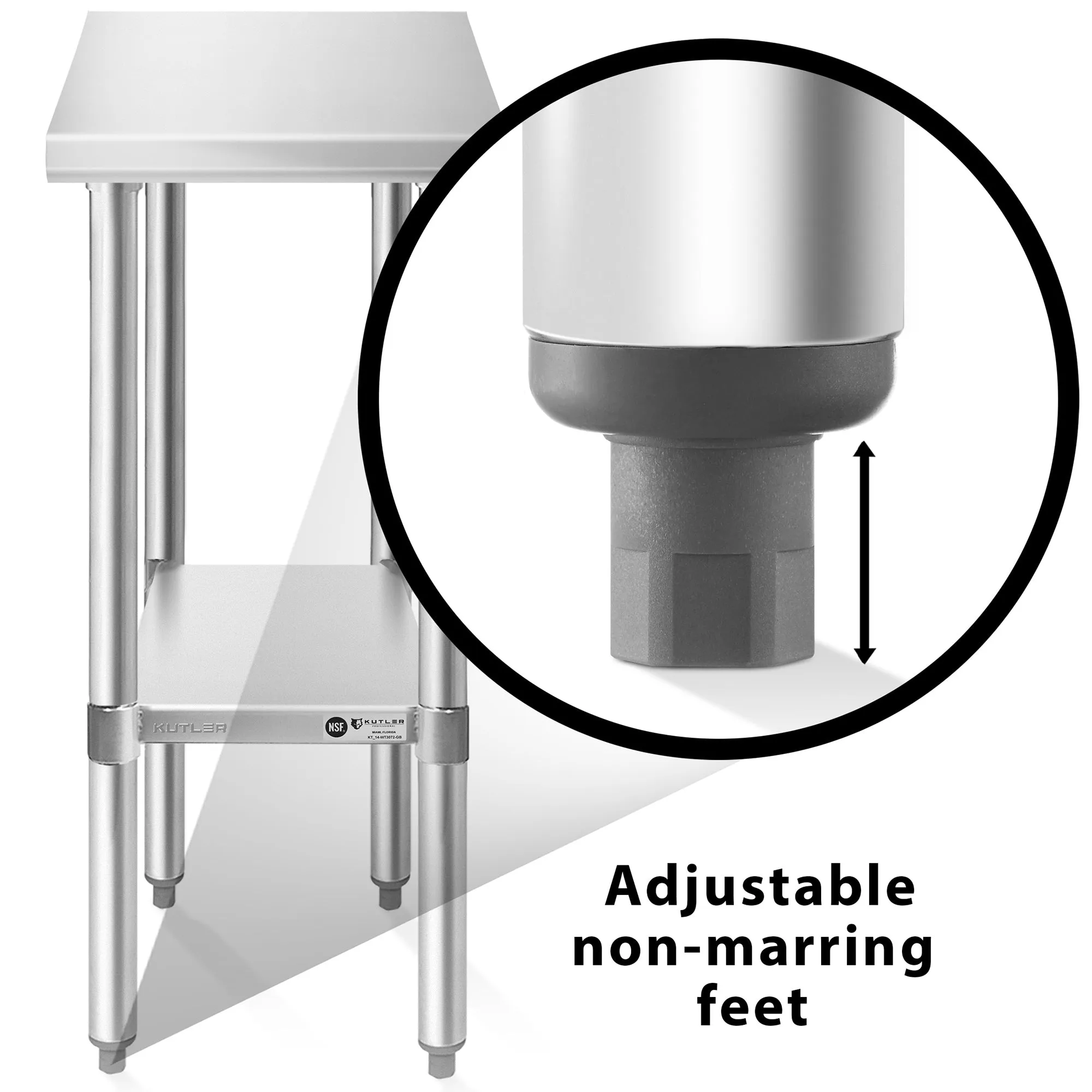 NSF Commercial Stainless Steel Table for Kitchen Prep & Work