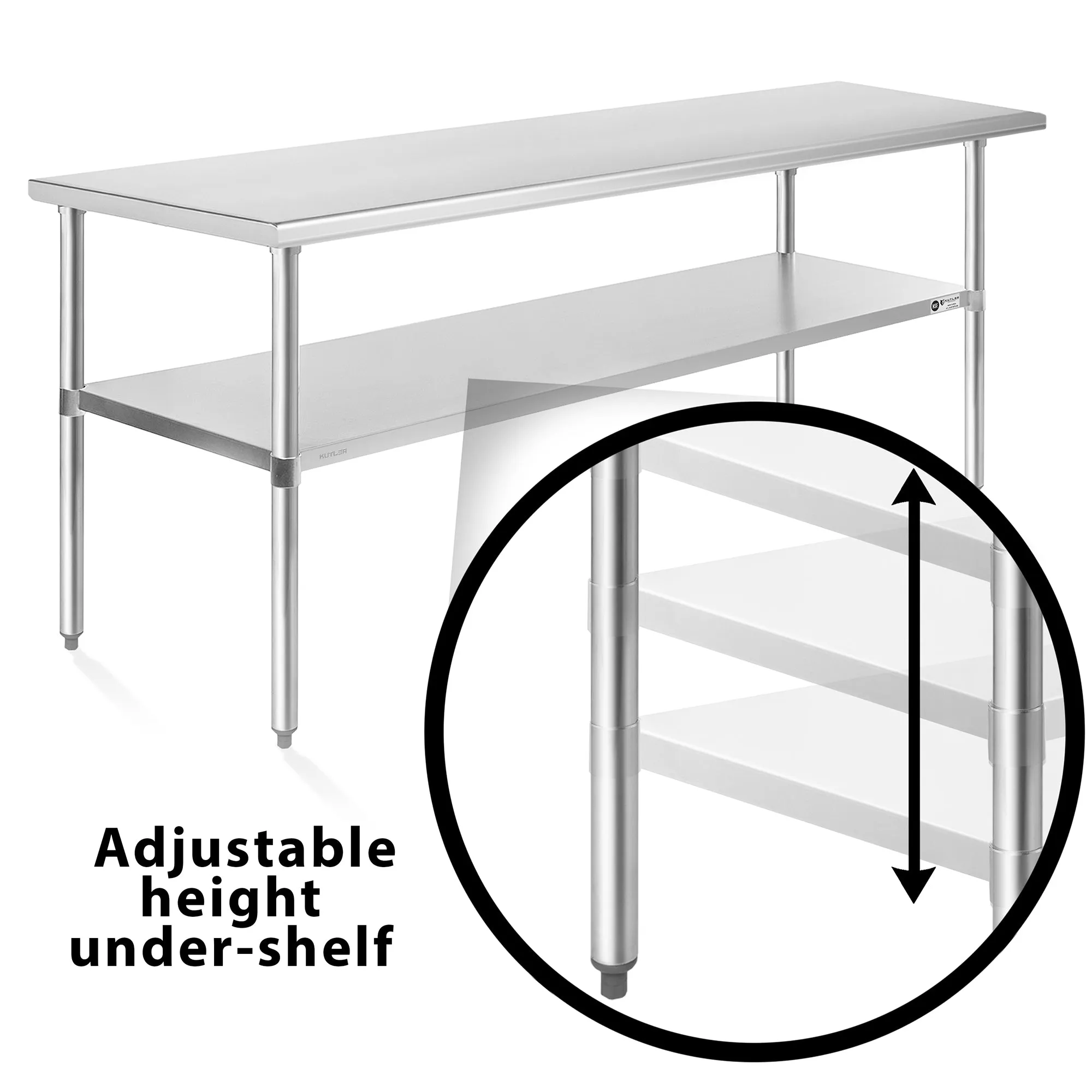 NSF Commercial Stainless Steel Table for Kitchen Prep & Work
