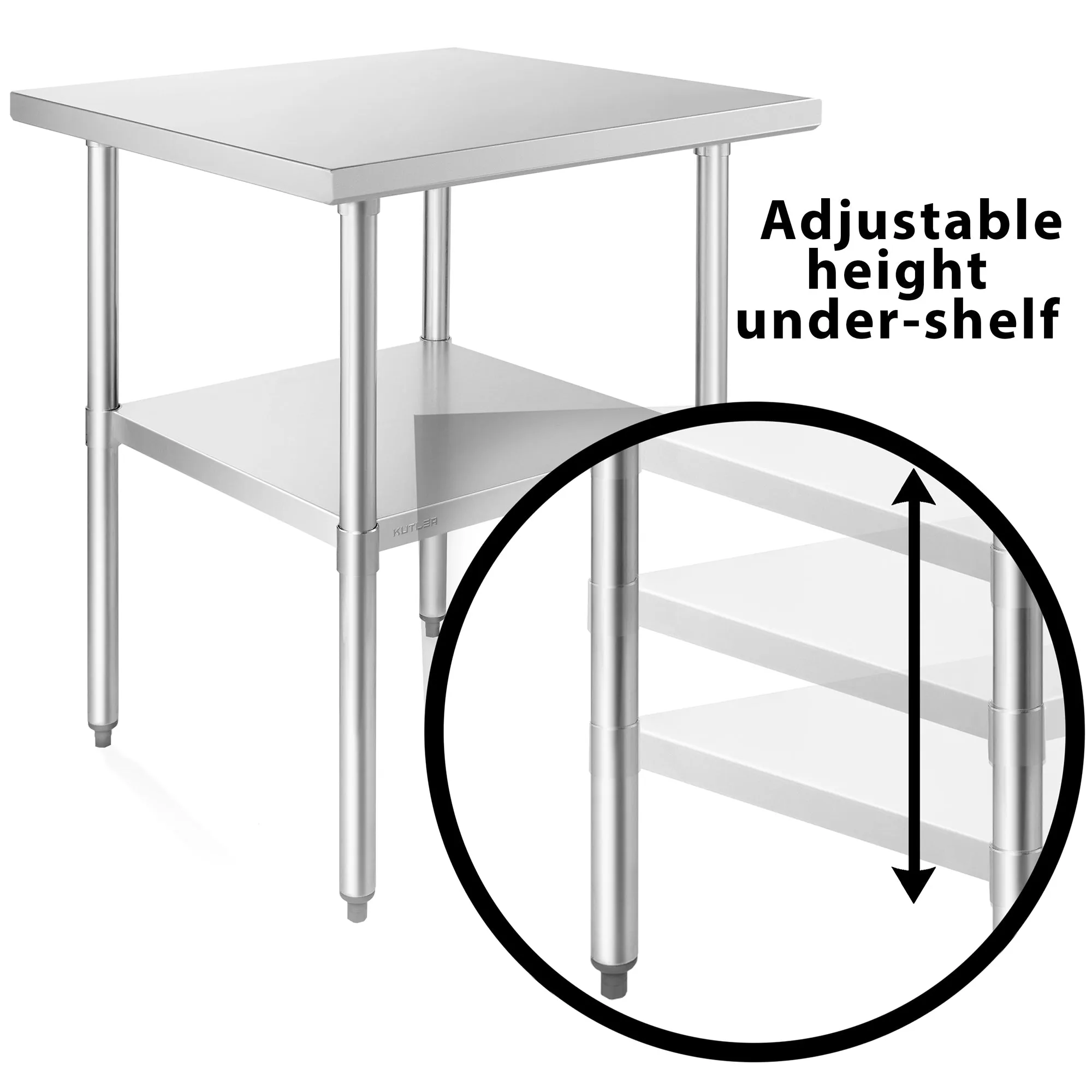NSF Commercial Stainless Steel Table for Kitchen Prep & Work