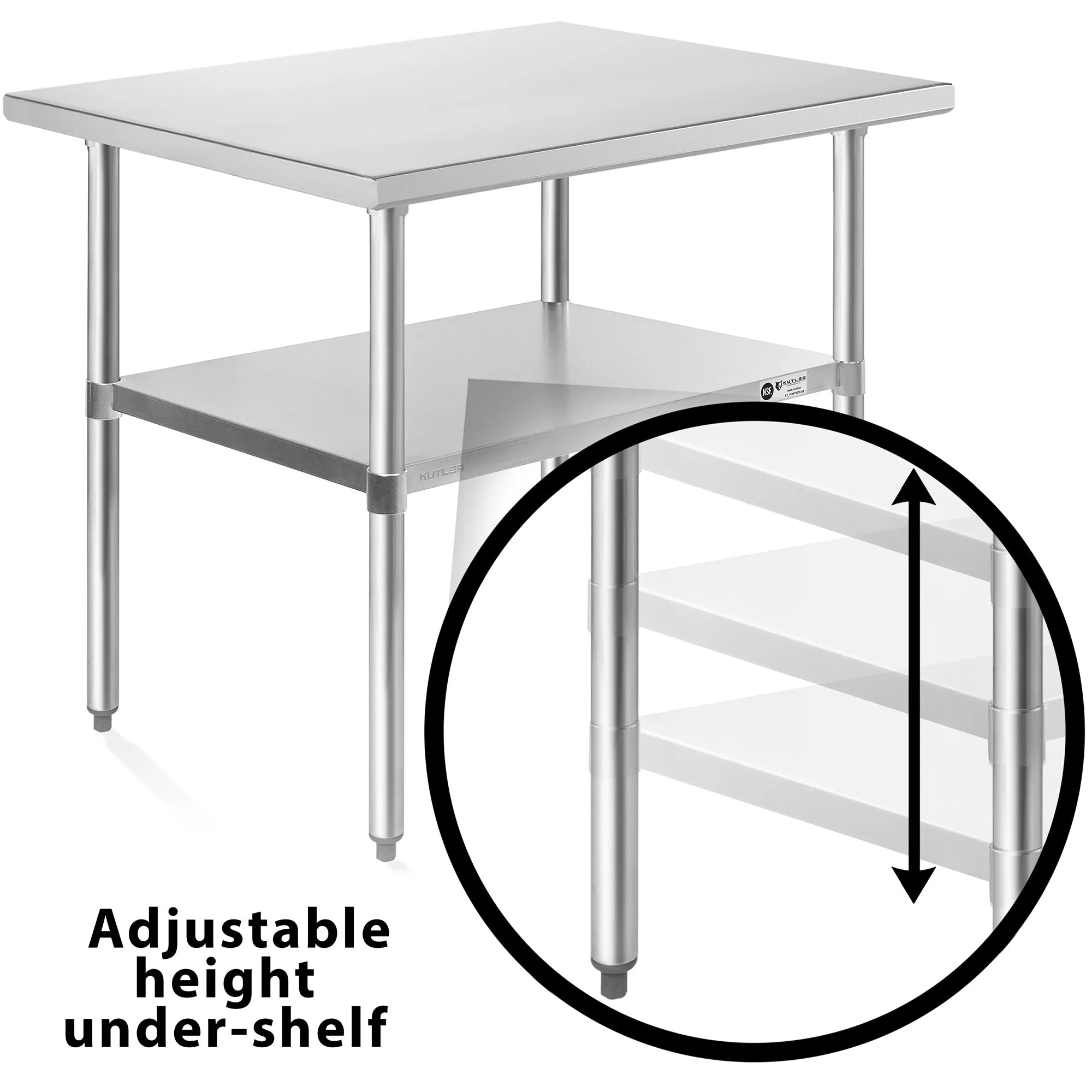 NSF Commercial Stainless Steel Table for Kitchen Prep & Work