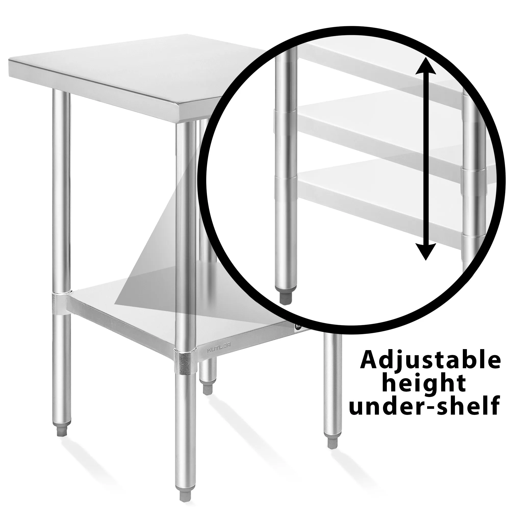 NSF Commercial Stainless Steel Table for Kitchen Prep & Work