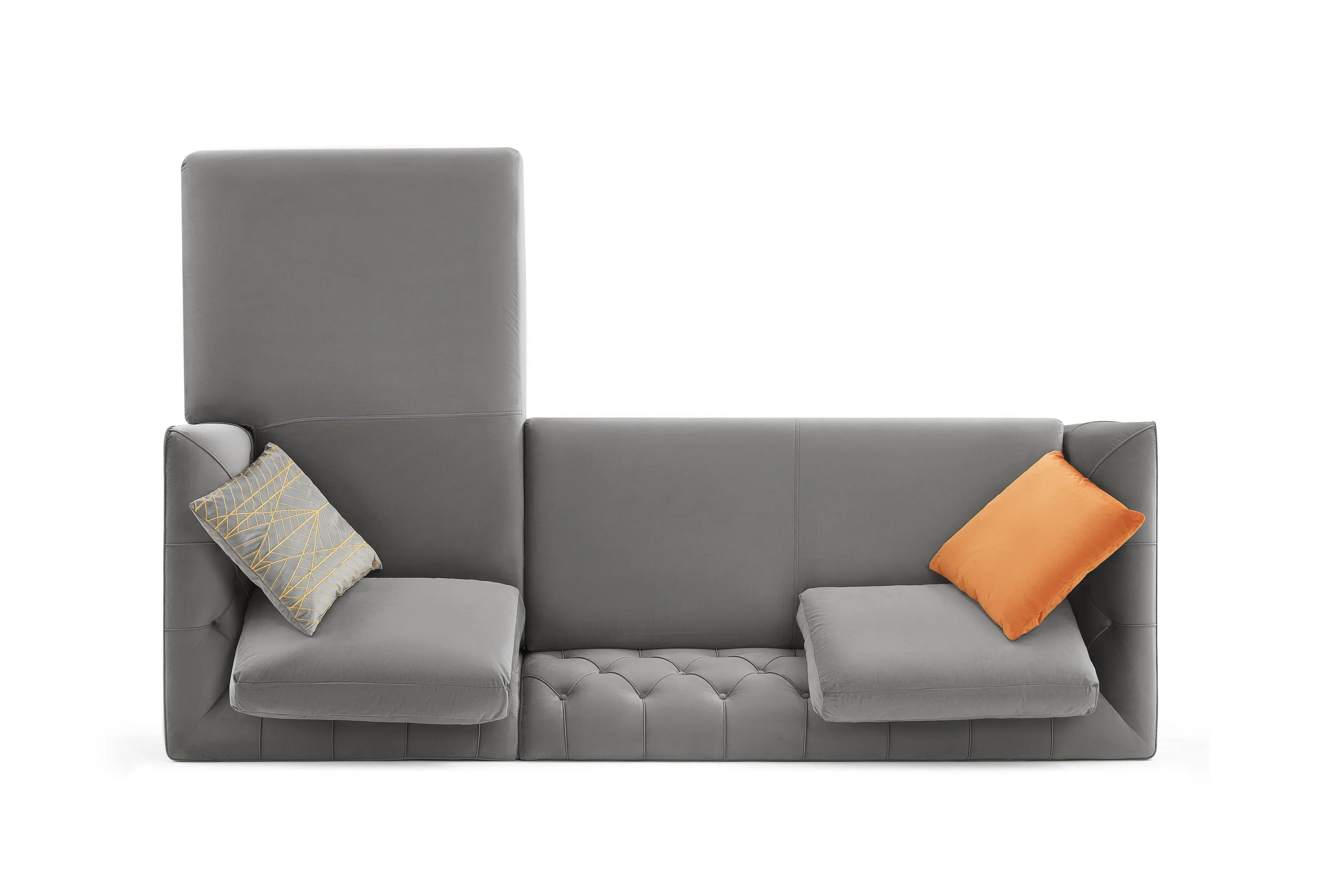 Rubeza Cricket 2 Seater/Chaise - Medium Grey