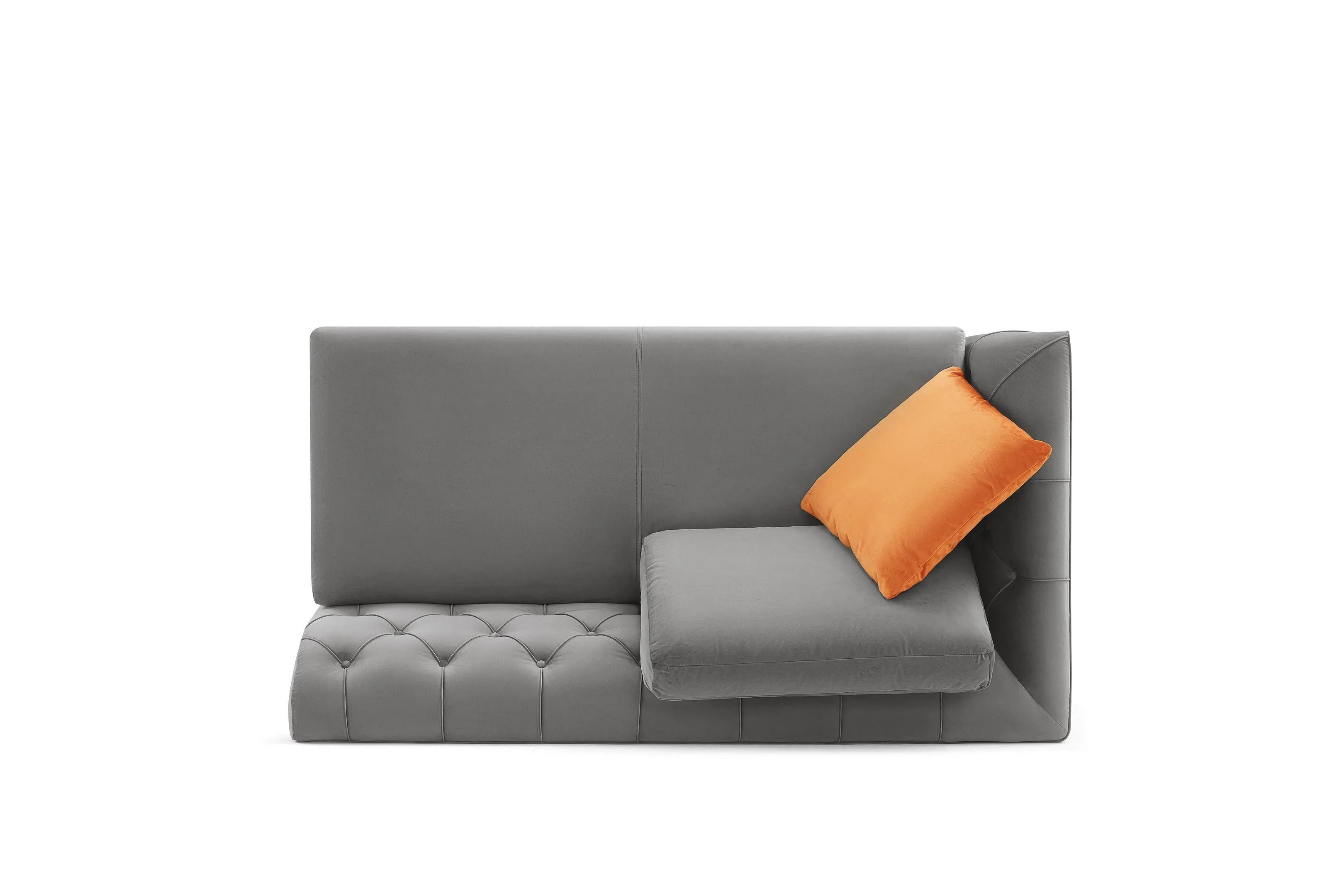 Rubeza Cricket 2 Seater/Chaise - Medium Grey