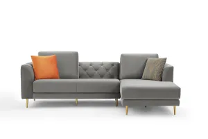 Rubeza Cricket 2 Seater/Chaise - Medium Grey