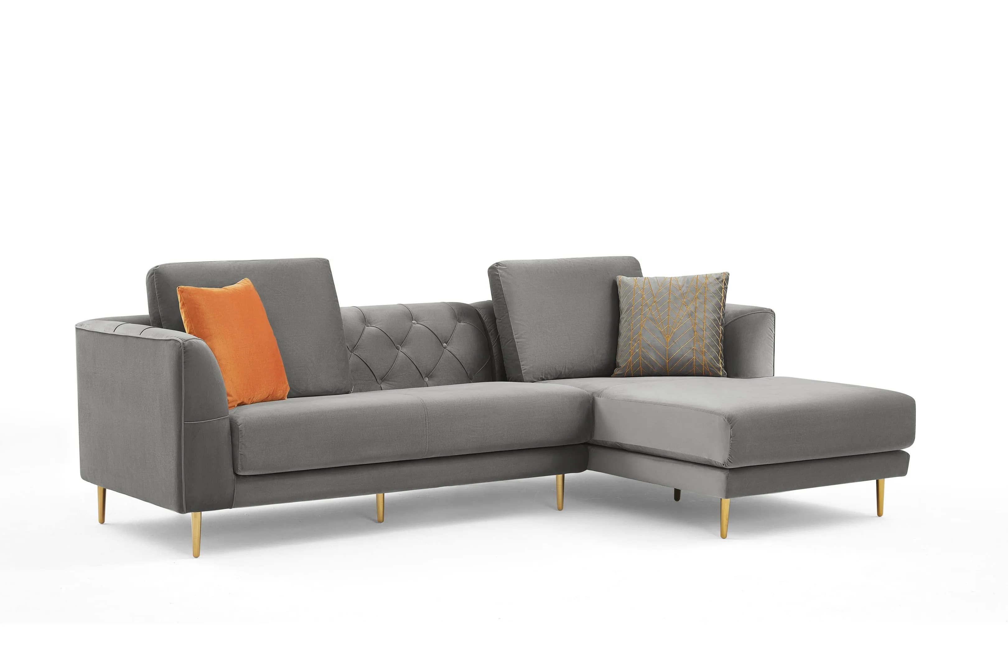 Rubeza Cricket 2 Seater/Chaise - Medium Grey