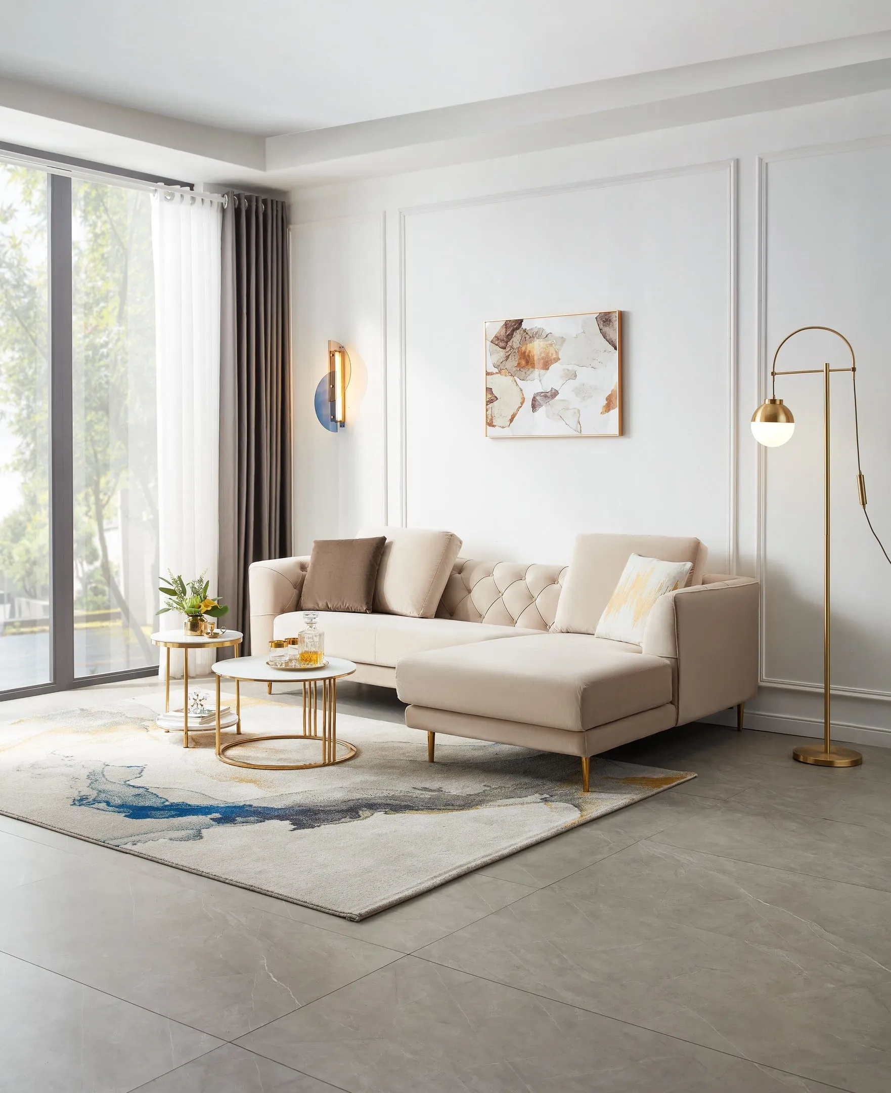 Rubeza Cricket 2 Seater/Chaise - Warm Sand