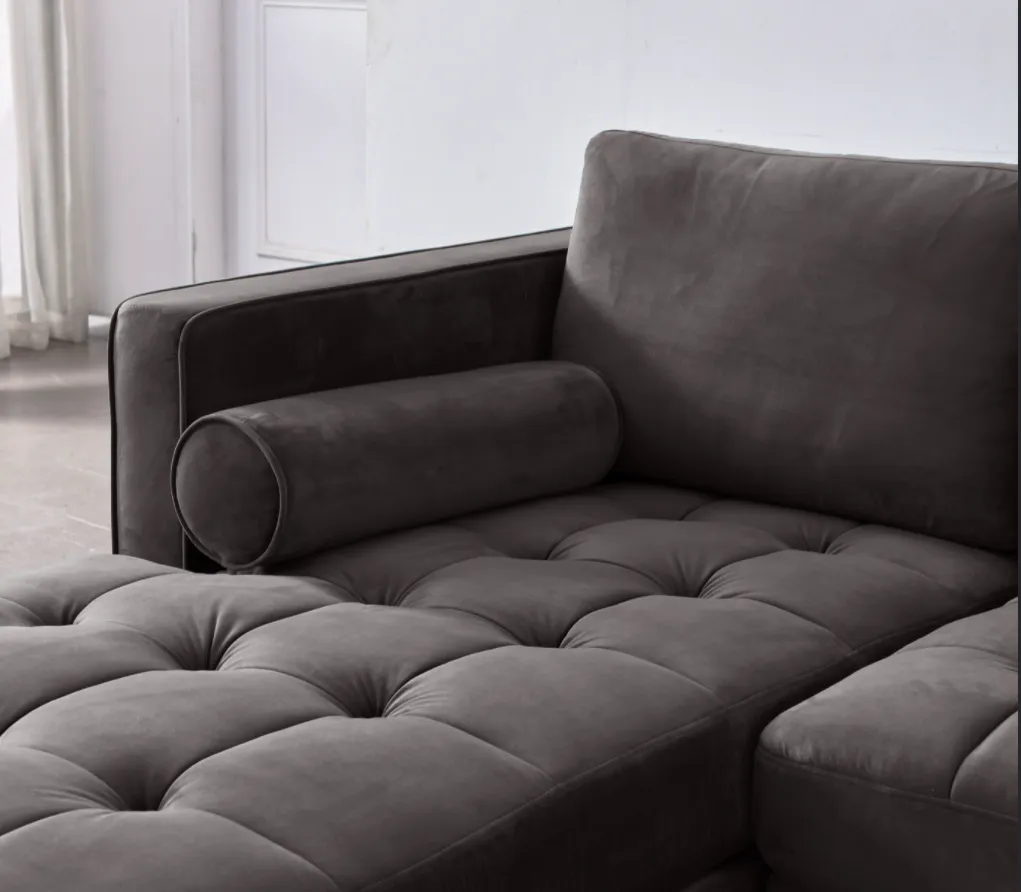 Rubeza Scott 4 Seater Left Hand Facing Chaise End Corner Sofa - Iron Grey