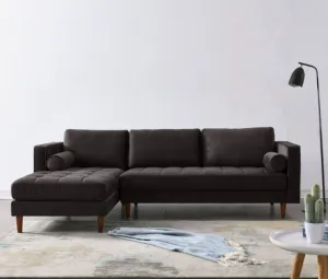 Rubeza Scott 4 Seater Left Hand Facing Chaise End Corner Sofa - Iron Grey