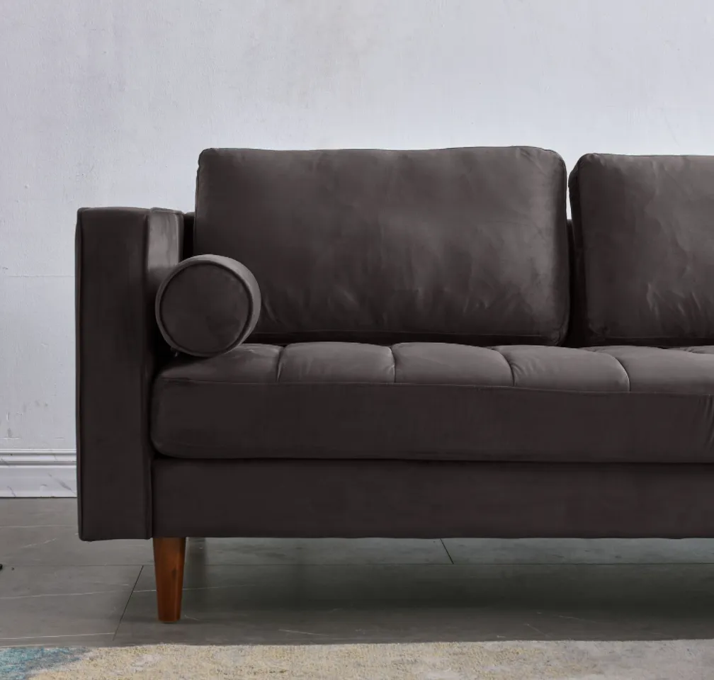 Rubeza Scott 4 Seater Left Hand Facing Chaise End Corner Sofa - Iron Grey