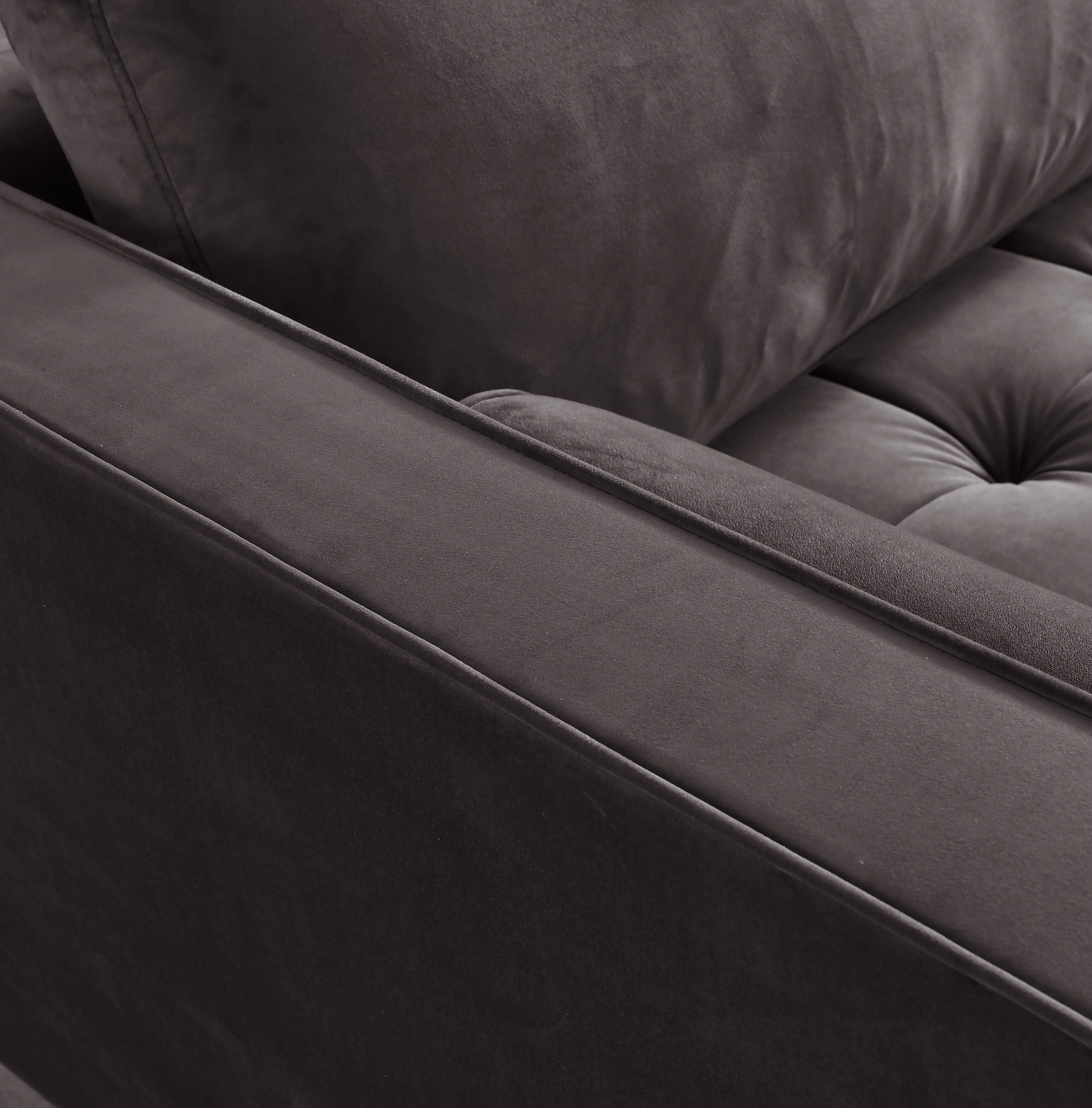 Rubeza Scott 4 Seater Left Hand Facing Chaise End Corner Sofa - Iron Grey