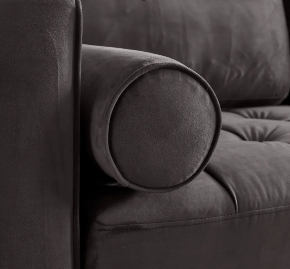 Rubeza Scott 4 Seater Left Hand Facing Chaise End Corner Sofa - Iron Grey